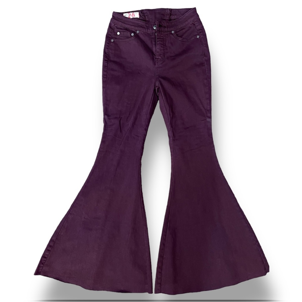 Free People CRVY super high rise lace up flare jeans